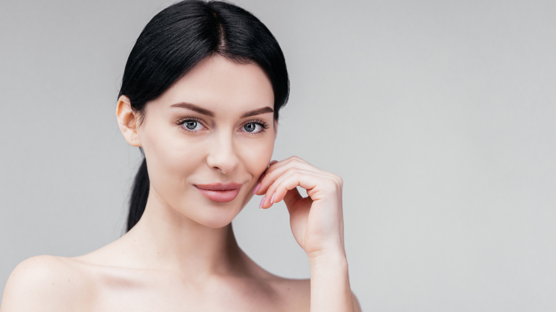 woman with black hair and nice skin