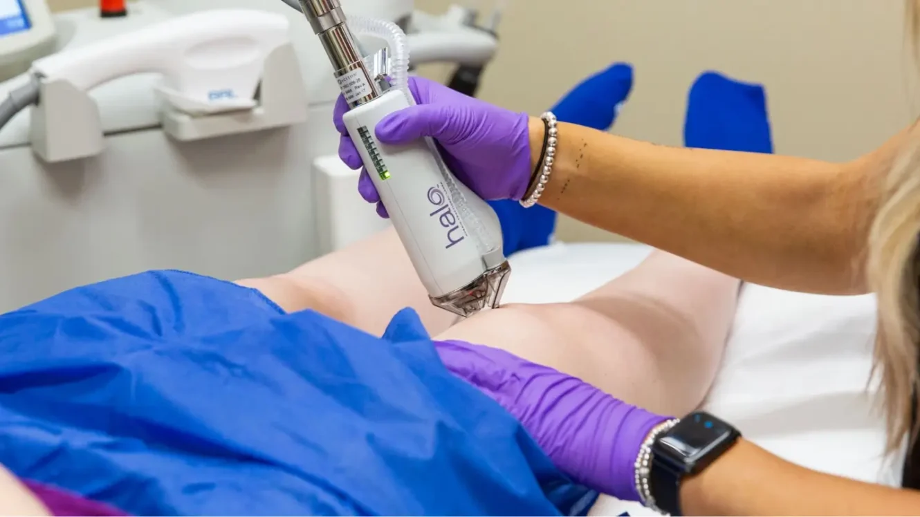 Laser being used on patient