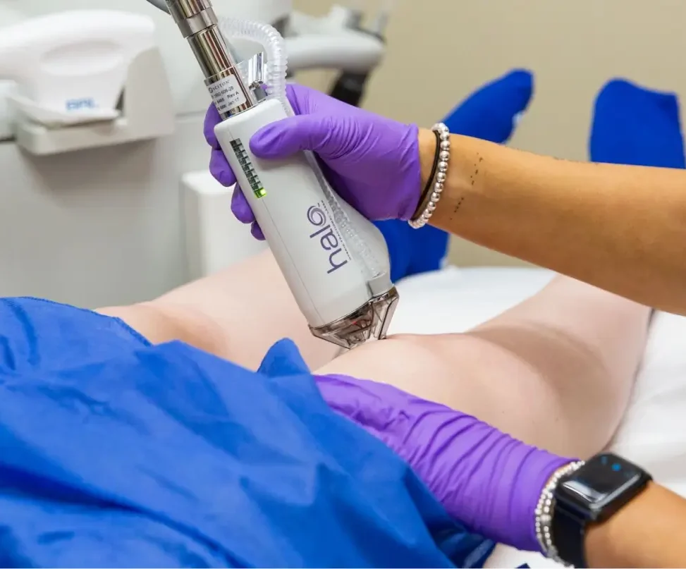 Laser being used on patient