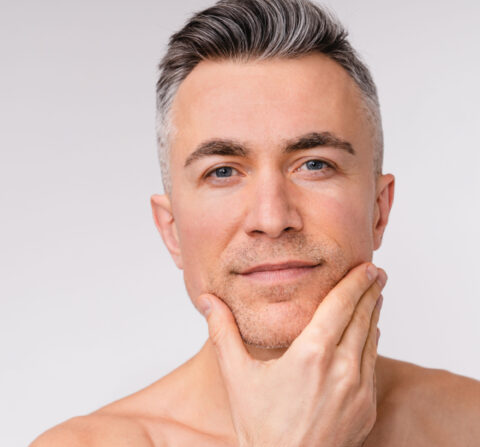good looking man after getting botox
