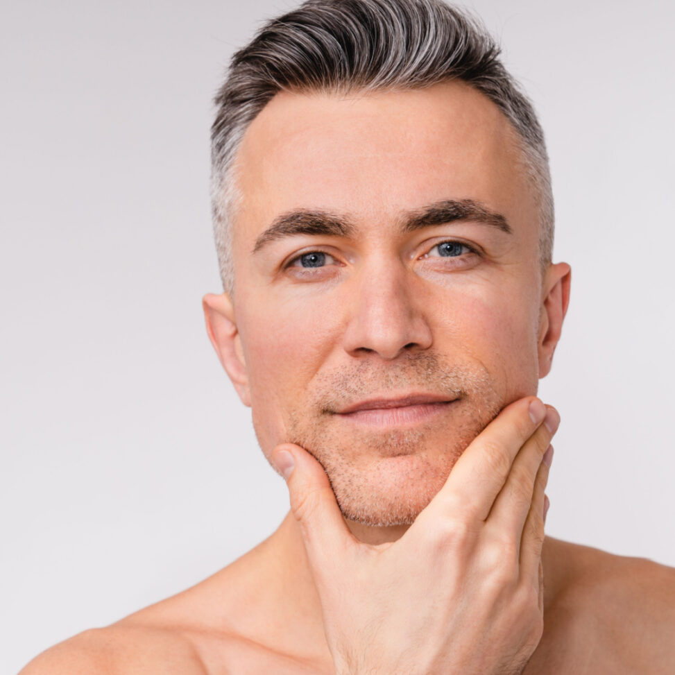 good looking man after getting botox