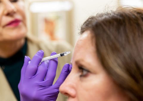 woman getting botox injection