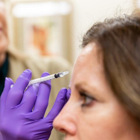 woman getting botox injection