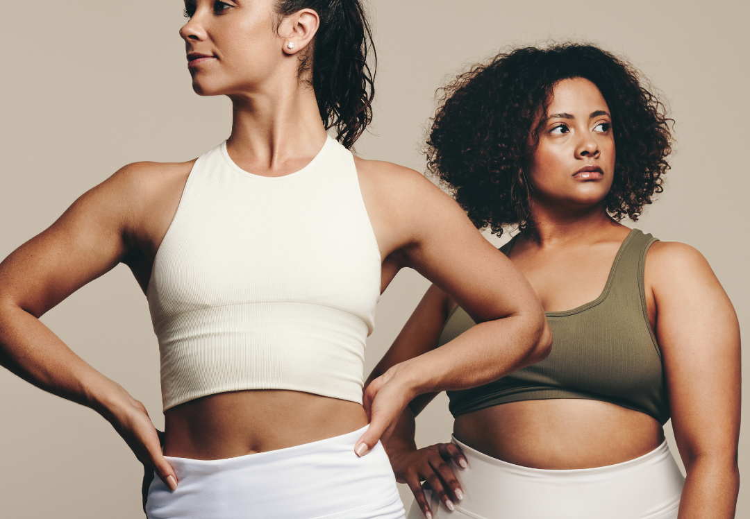 2 women looking away from each other