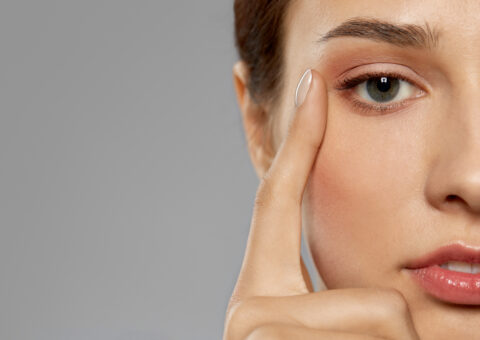 Close up of beautiful young woman face and eyes